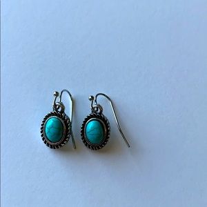 Turquoise Oval Dangle Earrings